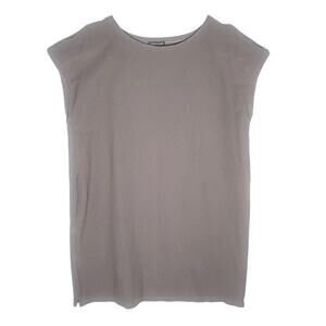 EILEEN FISHER Women’s Gray Sleeveless Boatneck Shift Mini Dress XL